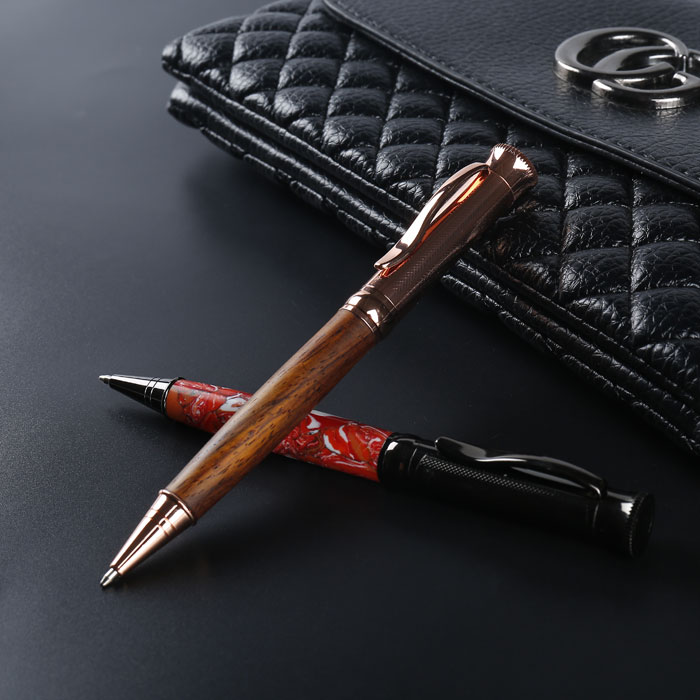 PKM-4 Gunmetal Rosegold Ballpoint Twist Pen Kits
