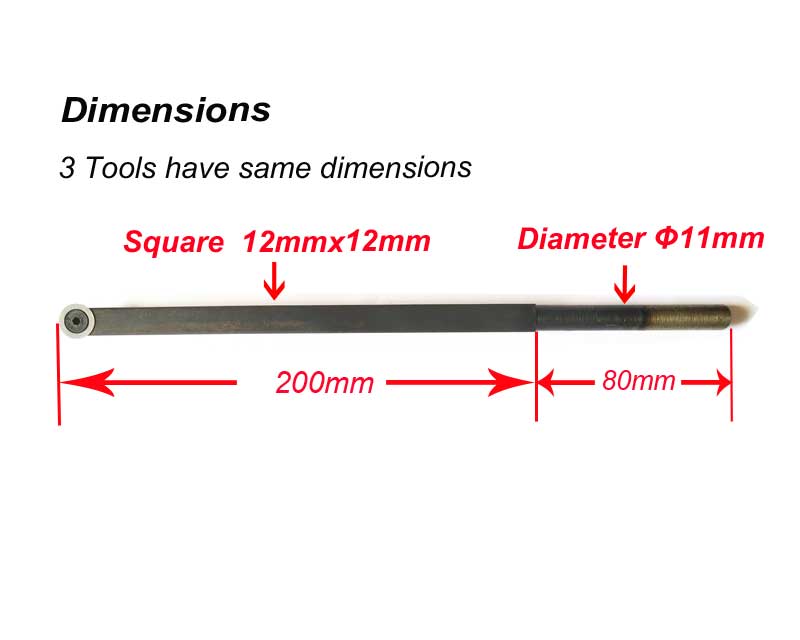 TTK-3-L Long-length type Replaceable Heat Treated Woodturning Tool Kits