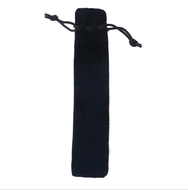 PCHV-1 Pack of  10 Black Velvet Drawstring Pen Pouch