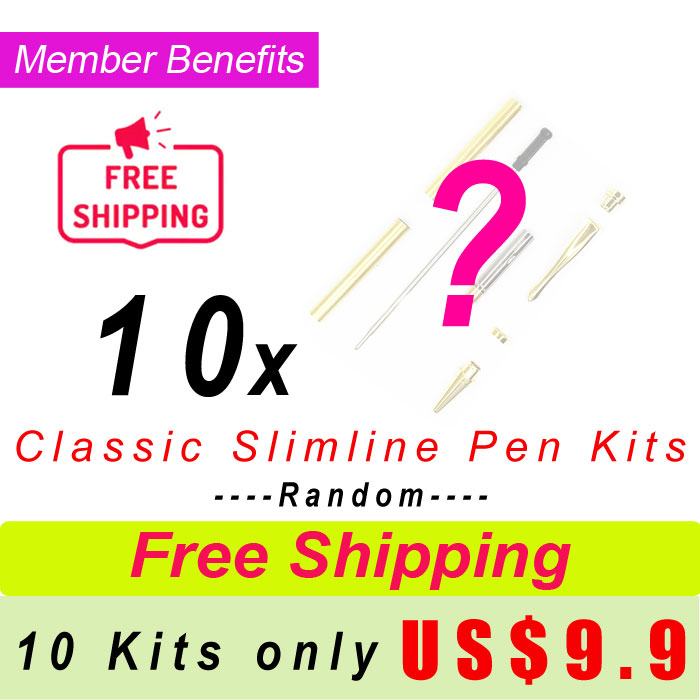 Member Benefit  Random 10 Classic Slimline Pen Kits US$9.9 Free Shipping