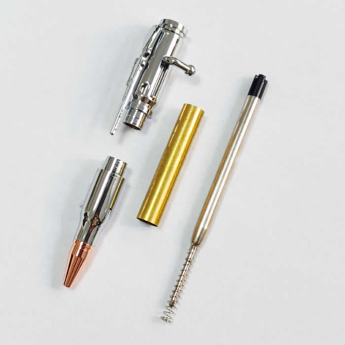 Bolt Action Pen Kits - Chrome Finish
