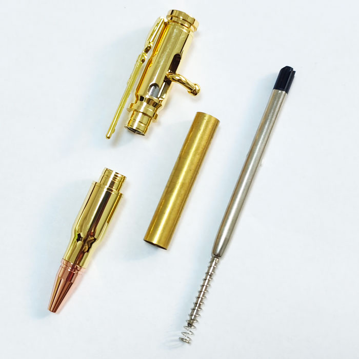 Bolt Action Pen Kits - Gold Finish