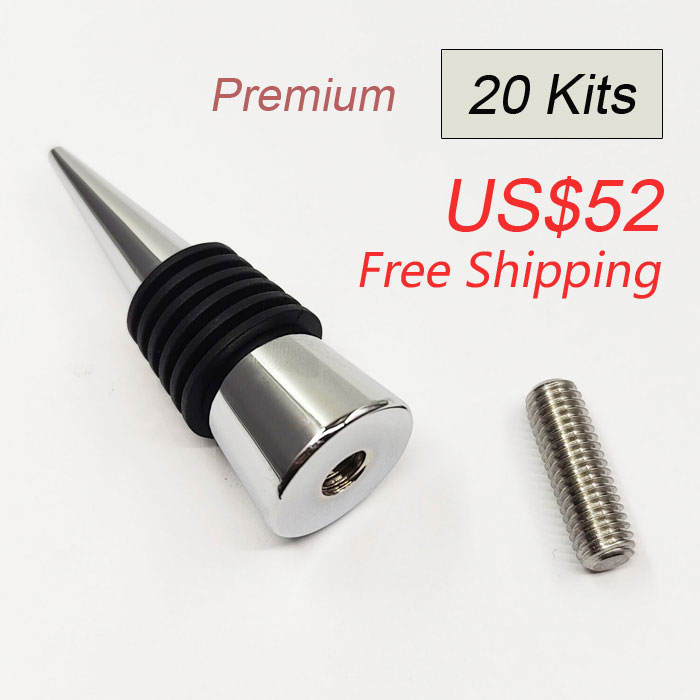 20 (Premium) Wine Bottle Stopper Kits M8x1.25 Classic  in Chrome US$52 FreeShipping